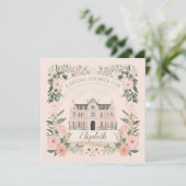 Pink Floral Bridgerton Manor House Kaart (Staand voorkant)