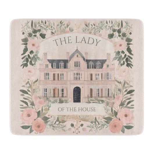 Pink Floral Bridgerton Manor House Snijplank (Voorkant)