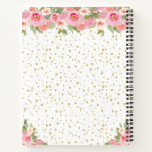 Pink Floral Brunette Hair Princess Sweet Sixteen Notitieboek (Achterkant)