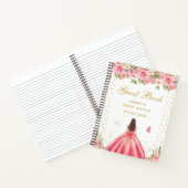 Pink Floral Brunette Hair Princess Sweet Sixteen Notitieboek (Binnen)