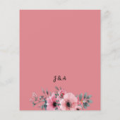 Pink Floral Budget Wedding Chic "Uitnodiging" Flyer (Achterkant)
