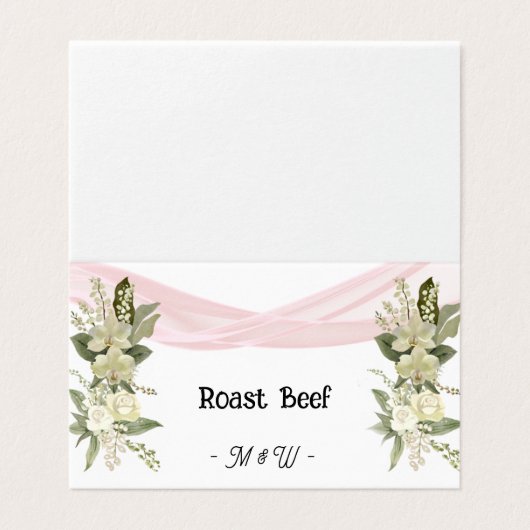 Pink Floral Buffet Kaart (Buitenkant ongevouwen)