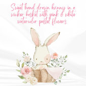 Pink Floral Bunny Budget Baby shower Briefkaart