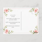 Pink Floral Bunny Budget Baby shower Briefkaart (Achterkant)
