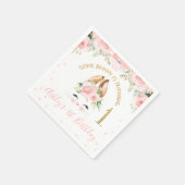 Pink Floral Bunny Face 1st Birthday Paper Servet (Hoek)