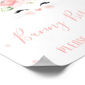 Pink Floral Bunny Face Birthday Party Sign Poster (Hoek)