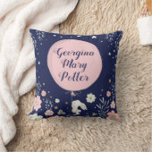 Pink Floral Bunny Rabbit Nursery Decor Cushion Kussen (Deken)