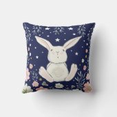 Pink Floral Bunny Rabbit Nursery Decor Cushion Kussen (Achterkant)