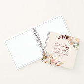 Pink Floral Burgundy Greenery Wedding Guest Book Notitieboek (Binnen)