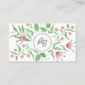 Pink Floral Business Card Visitekaartje (Voorkant)