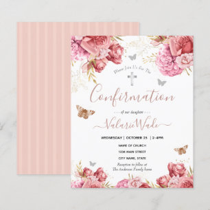 Pink Floral Butterflies First Confirmation Budget