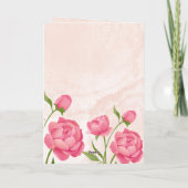 Pink Floral Butterfly Folded Greeting Card – Blank Kaart (Achterkant)