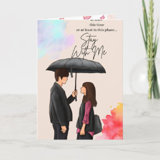 Pink Floral Butterfly Folded Greeting Card – Blank Kaart