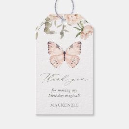 Pink Floral Butterfly Girl Birthday Party Cadeaulabel