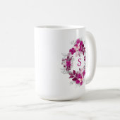 Pink Floral Butterfly Mug Koffiemok (Voorkant rechts)