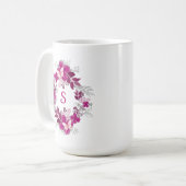 Pink Floral Butterfly Mug Koffiemok (Voorkant links)