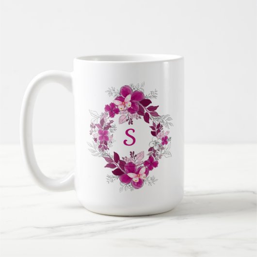 Pink Floral Butterfly Mug Koffiemok (Links)