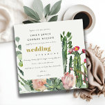PINK FLORAL CACTI FOLIAGE WATERVERF WEDING KAART<br><div class="desc">Een perfect bruiloft collectie voor hen die op zoek zijn naar een smaakvol, elegant levendig cactus-thema. De design van het cactussen en het sachelesultaat worden met de hand in de waterverf geschilderd. Pas het aan met jouw naam, uw trouwdatum, en ben zeker om een speciaal bericht te omvatten. Veel design...</div>