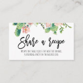 Pink Floral Cactus Deel een Recipe Enclosure Kaart (Voorkant)