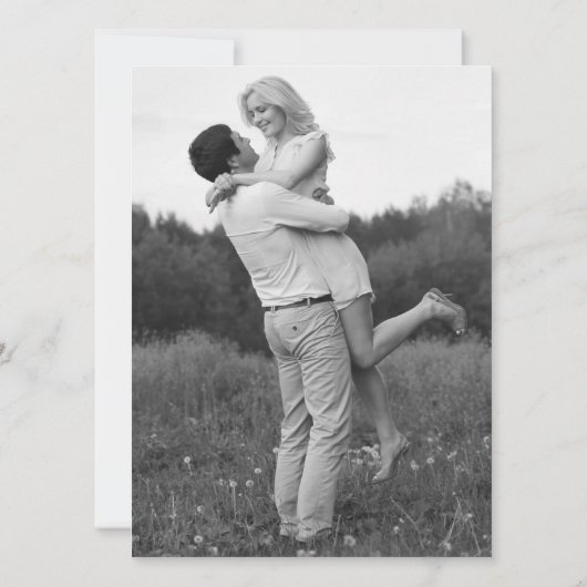 Pink Floral Cactus - sla de datum op Save The Date (Achterkant)