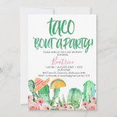 Pink Floral Cactus Taco Bout a Party Birthday Kaart (Voorkant)
