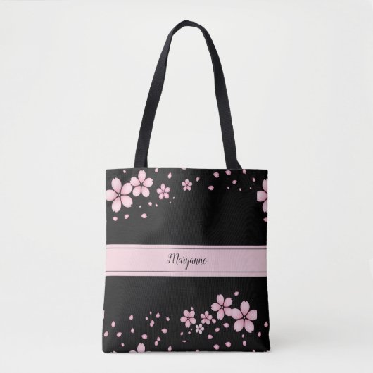 Pink Floral Canvas tas (Voorkant)