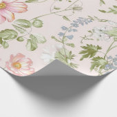 Pink Floral Chinoiserie Cadeaupapier (Hoek)
