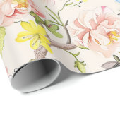 Pink Floral Chinoiserie Cadeaupapier (Rol Hoek)