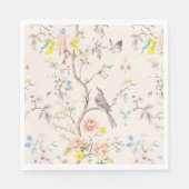 Pink Floral Chinoiserie Servet (Voorkant)