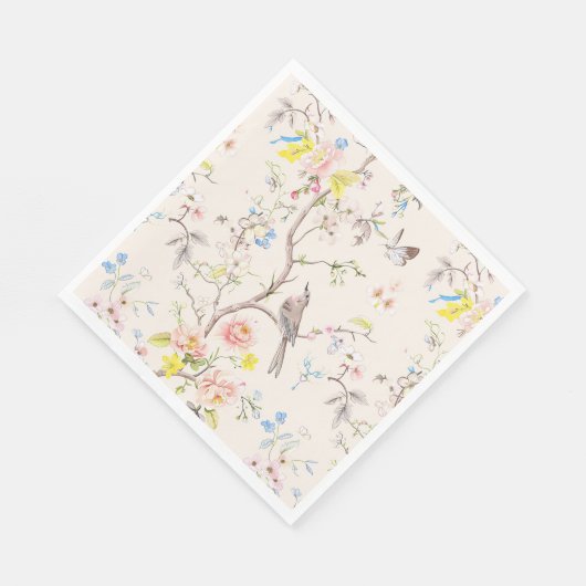 Pink Floral Chinoiserie Servet (Hoek)