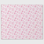 Pink Floral Chinoiserie Toile Cadeaupapier (Vlak)
