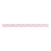 Pink Floral Chinoiserie Toile Grosgrain Lint (Voorkant)
