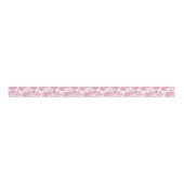 Pink Floral Chinoiserie Toile Grosgrain Lint (Voorkant)