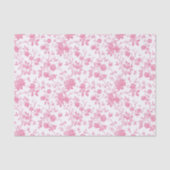 Pink Floral Chinoiserie Toile Tissuepapier (Voorkant)