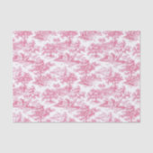 Pink Floral Chinoiserie Toile Tissuepapier (Voorkant)