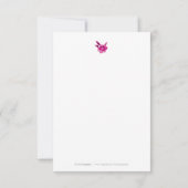 Pink floral Chinoiserie Weddenschap bedankt (Achterkant)