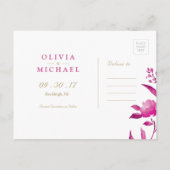 Pink floral Chinoiserie Wedding save the date Aankondigingskaart (Achterkant)