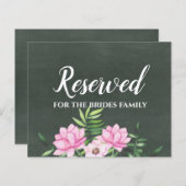 Pink Floral Chlakboard - budget voor aangepaste br (Voorkant / Achterkant)