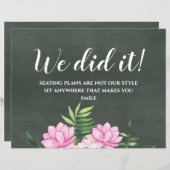 Pink Floral Chlakboard - budget voor aangepaste br (Voorkant / Achterkant)