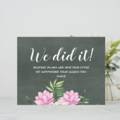 Pink Floral Chlakboard - budget voor aangepaste br (Staand voorkant)