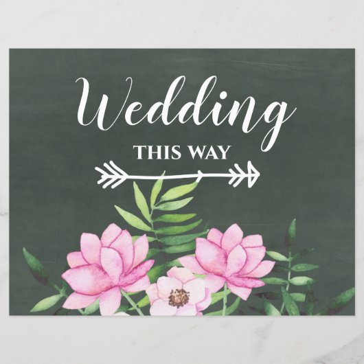 Pink Floral Chlakboard - budget voor aangepaste br (Voorkant)