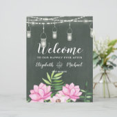 Pink Floral Chlakboard - budget voor aangepaste br (Staand voorkant)