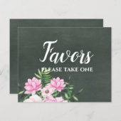 Pink Floral Chlakboard - budget voor aangepaste br (Voorkant / Achterkant)