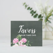 Pink Floral Chlakboard - budget voor aangepaste br (Staand voorkant)