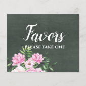 Pink Floral Chlakboard - budget voor aangepaste br (Voorkant)