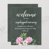 Pink Floral Chlakboard - budget voor aangepaste br (Voorkant / Achterkant)