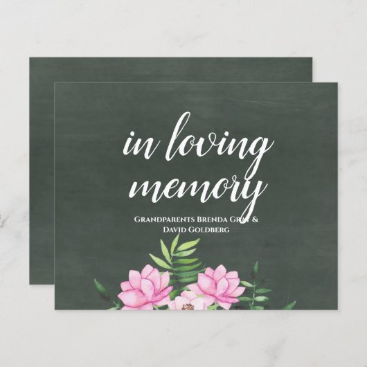 Pink Floral Chlakboard - budget voor aangepaste br (Voorkant / Achterkant)