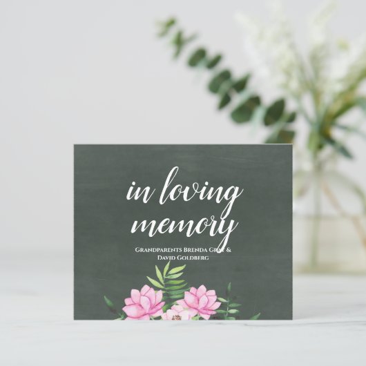 Pink Floral Chlakboard - budget voor aangepaste br (Staand voorkant)