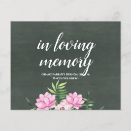 Pink Floral Chlakboard - budget voor aangepaste br