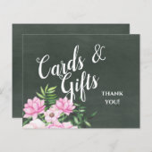 Pink Floral Chlakboard - budget voor aangepaste br (Voorkant / Achterkant)